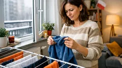 Suszenie prania zimą bez stęchlizny: prosty test, czy ubrania są naprawdę suche